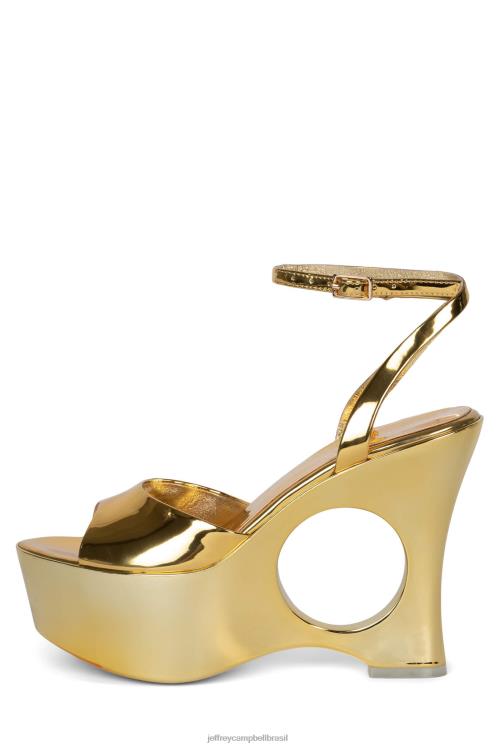 Jeffrey Campbell mulheres B0VBD968 patente de ouro sandália plataforma continue sonhando