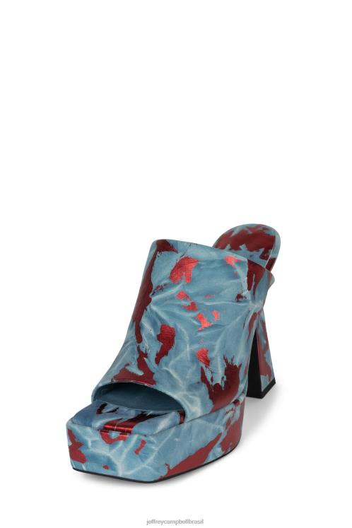Jeffrey Campbell mulheres B0VBD977 azul vermelho sandália plataforma exagerado