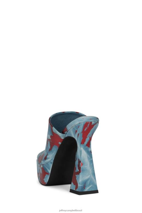 Jeffrey Campbell mulheres B0VBD977 azul vermelho sandália plataforma exagerado