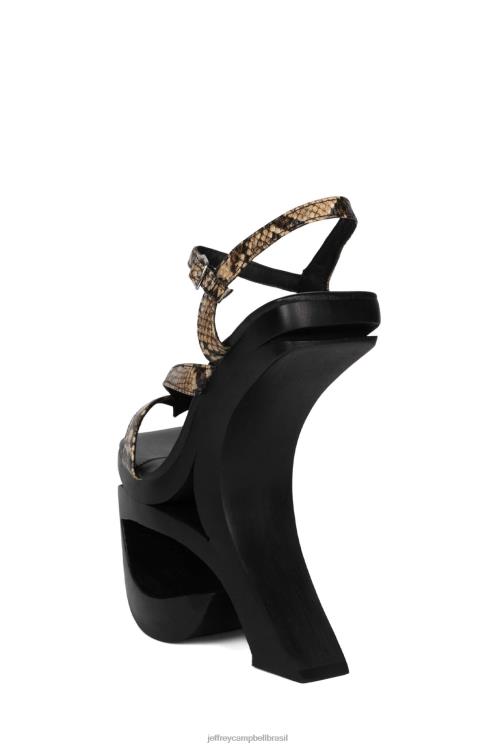 Jeffrey Campbell mulheres B0VBD985 cobra marrom sandália plataforma travessura
