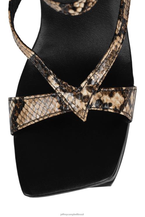 Jeffrey Campbell mulheres B0VBD985 cobra marrom sandália plataforma travessura