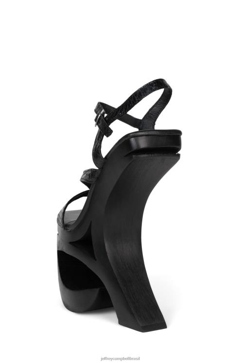 Jeffrey Campbell mulheres B0VBD986 cobra Negra sandália plataforma travessura