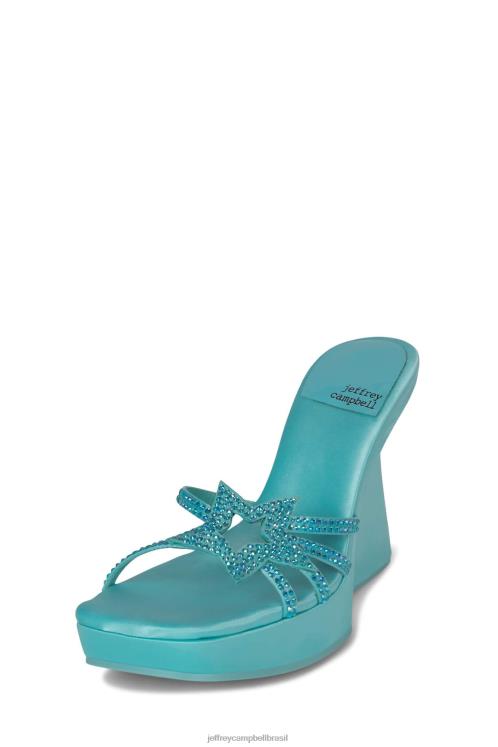 Jeffrey Campbell mulheres B0VBD987 cetim azul azul sandália plataforma megastar