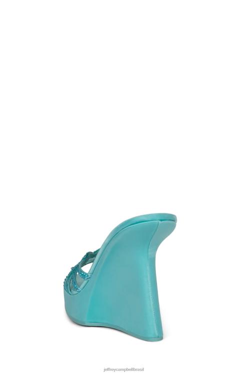Jeffrey Campbell mulheres B0VBD987 cetim azul azul sandália plataforma megastar