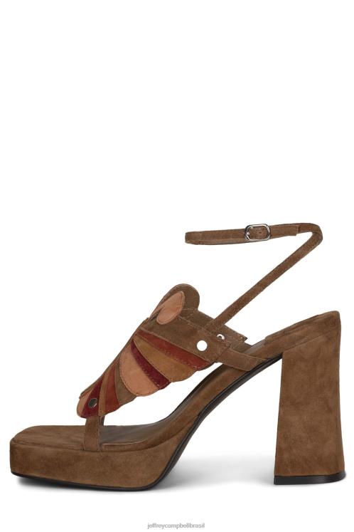 Jeffrey Campbell mulheres B0VBD990 combinação de camurça marrom sandália plataforma monarca-l