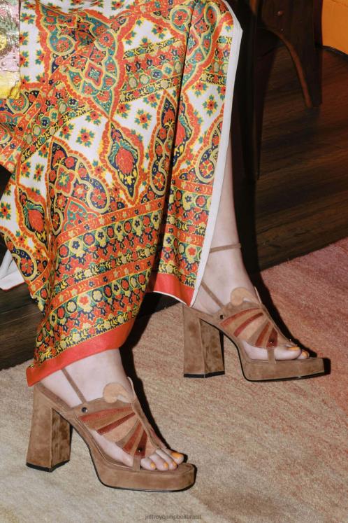 Jeffrey Campbell mulheres B0VBD990 combinação de camurça marrom sandália plataforma monarca-l