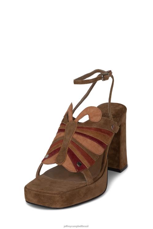 Jeffrey Campbell mulheres B0VBD990 combinação de camurça marrom sandália plataforma monarca-l