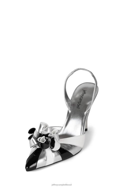 Jeffrey Campbell mulheres B0VBD1315 prata metálico preto bomba de salto alto lembrancinha