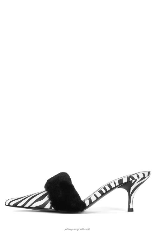Jeffrey Campbell mulheres B0VBD1321 zebra branca preta bomba de salto alto de bom gosto