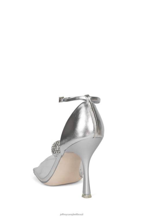 Jeffrey Campbell mulheres B0VBD1336 prata bomba de salto alto sofisticado