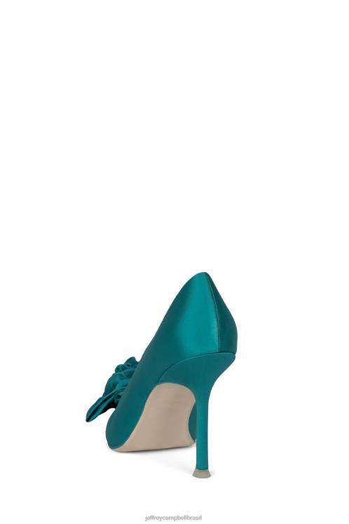 Jeffrey Campbell mulheres B0VBD1347 cetim turquesa bomba de salto alto la-fleur