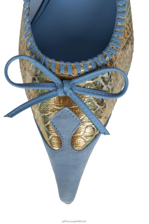 Jeffrey Campbell mulheres B0VBD1362 cobra de camurça azul multi bomba de salto alto torpedo-2
