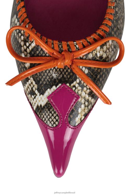 Jeffrey Campbell mulheres B0VBD1363 rosa pat bege cobra laranja bomba de salto alto torpedo-2