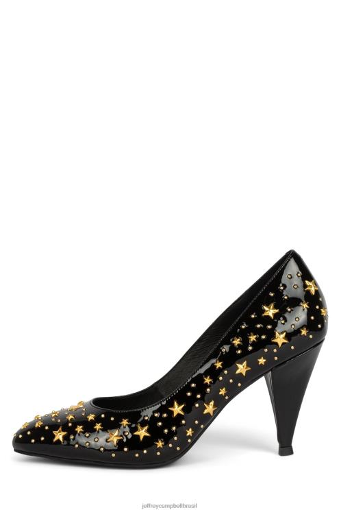 Jeffrey Campbell mulheres B0VBD1375 ouro preto patente bomba de salto alto observar as estrelas