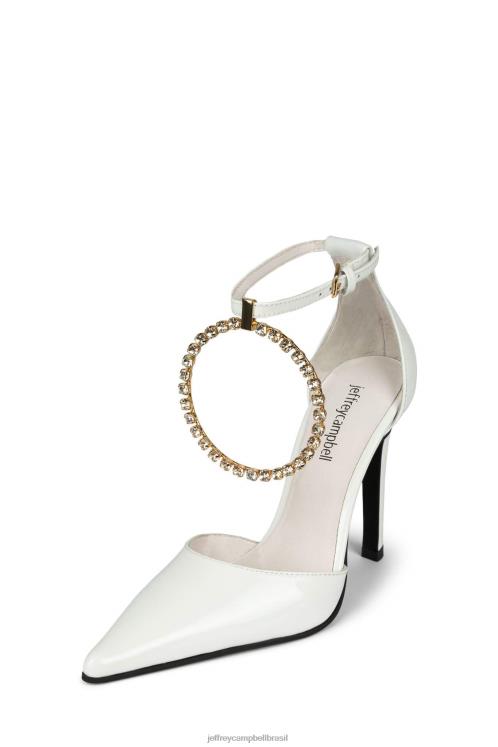 Jeffrey Campbell mulheres B0VBD1381 ouro branco patenteado bomba de salto alto cercar