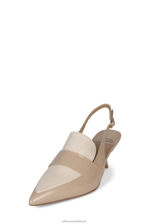 Jeffrey Campbell mulheres B0VBD1390 caixa de creme bege bomba de salto alto literatura