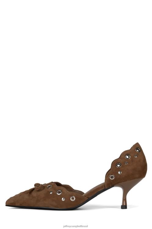 Jeffrey Campbell mulheres B0VBD1392 camurça marrom claro prata bomba de salto alto satisfeito