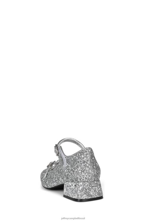 Jeffrey Campbell mulheres B0VBD1398 glitter prateado bomba de salto alto musical