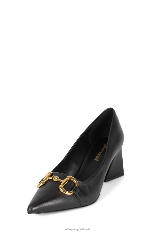 Jeffrey Campbell mulheres B0VBD50 ouro Preto bomba de salto alto hora feliz