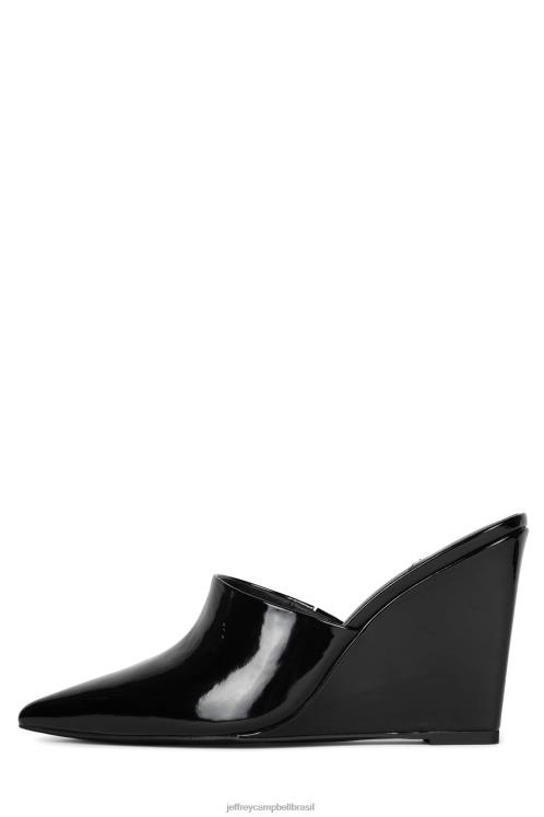 Jeffrey Campbell mulheres B0VBD1652 patente preta mula de salto alto colletta