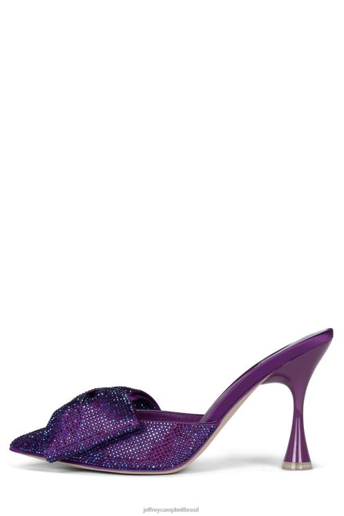 Jeffrey Campbell mulheres B0VBD1655 combinação de cetim roxo mula de salto alto jóias