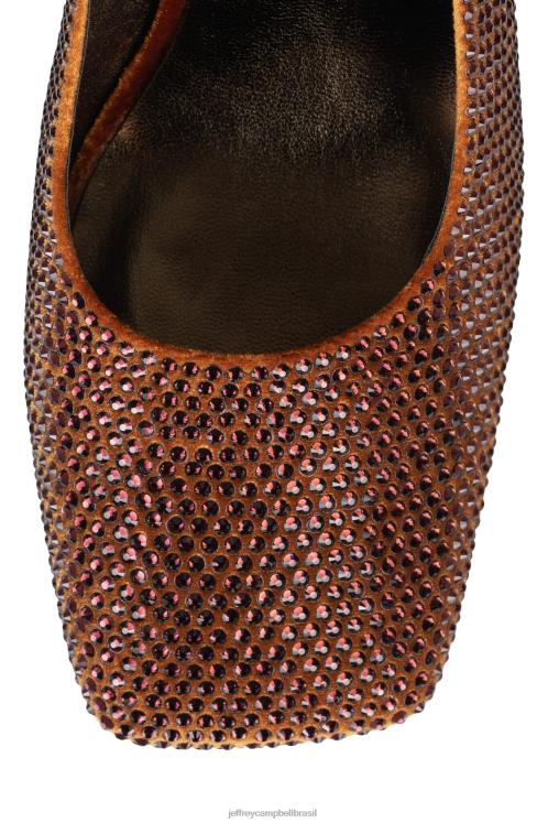 Jeffrey Campbell mulheres B0VBD1658 combinação de veludo laranja escuro mula de salto alto blingbling