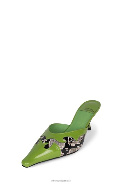 Jeffrey Campbell mulheres B0VBD1670 verde pat cinza cobra preta mula de salto alto diletante