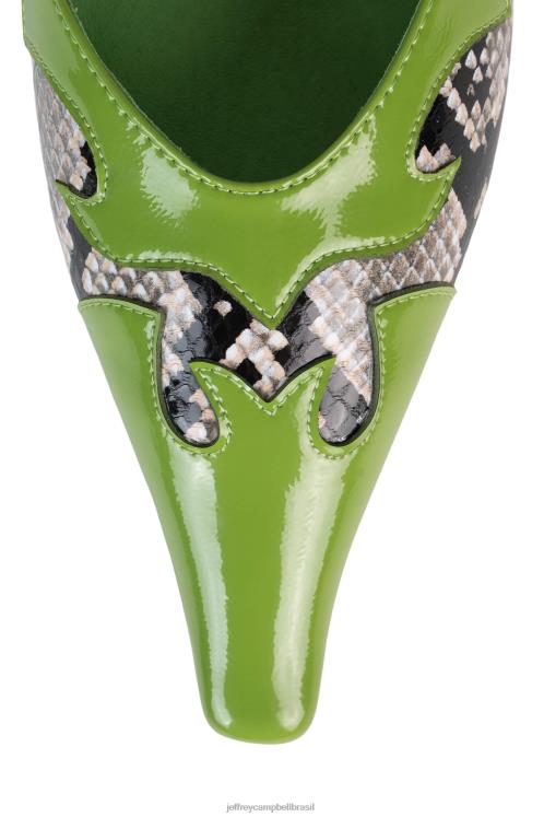 Jeffrey Campbell mulheres B0VBD1670 verde pat cinza cobra preta mula de salto alto diletante