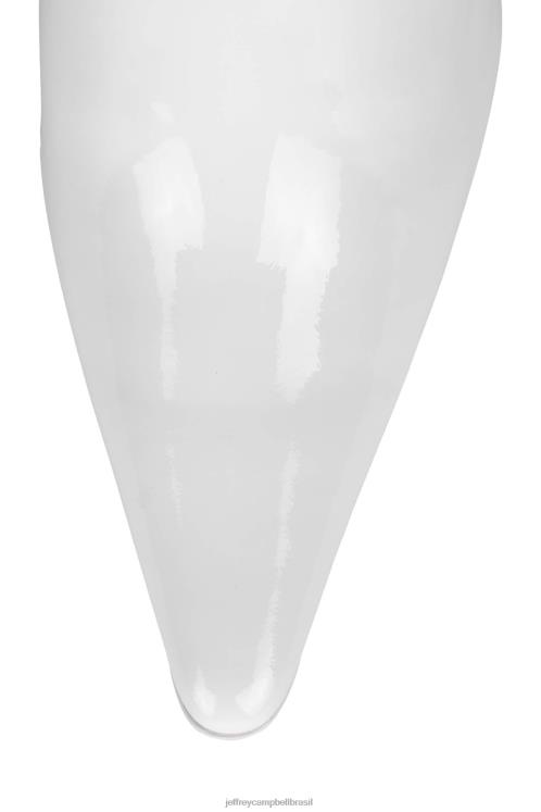 Jeffrey Campbell mulheres B0VBD1681 patente de rugas brancas mula de salto alto estética