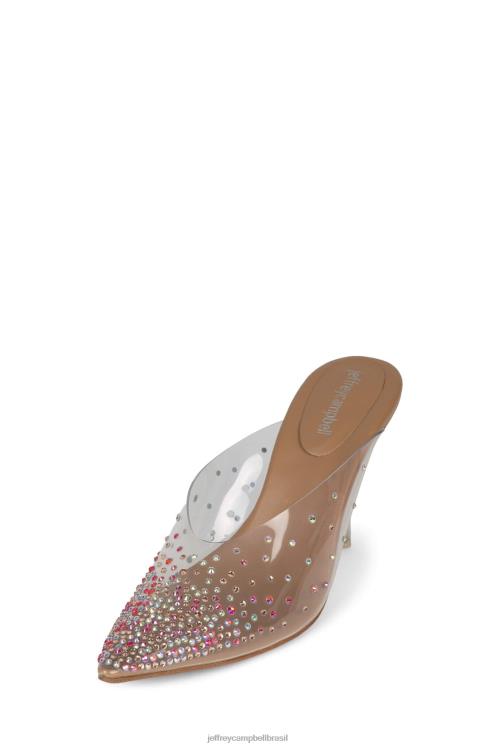 Jeffrey Campbell mulheres B0VBD1683 camurça nude transparente mula de salto alto drizela