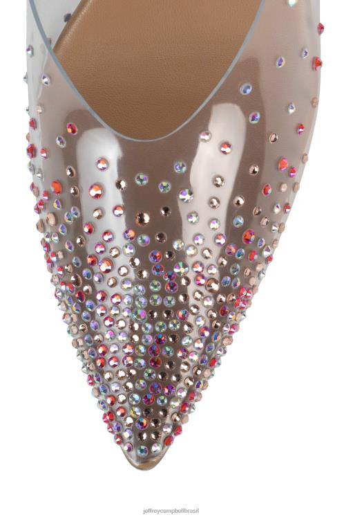 Jeffrey Campbell mulheres B0VBD1683 camurça nude transparente mula de salto alto drizela