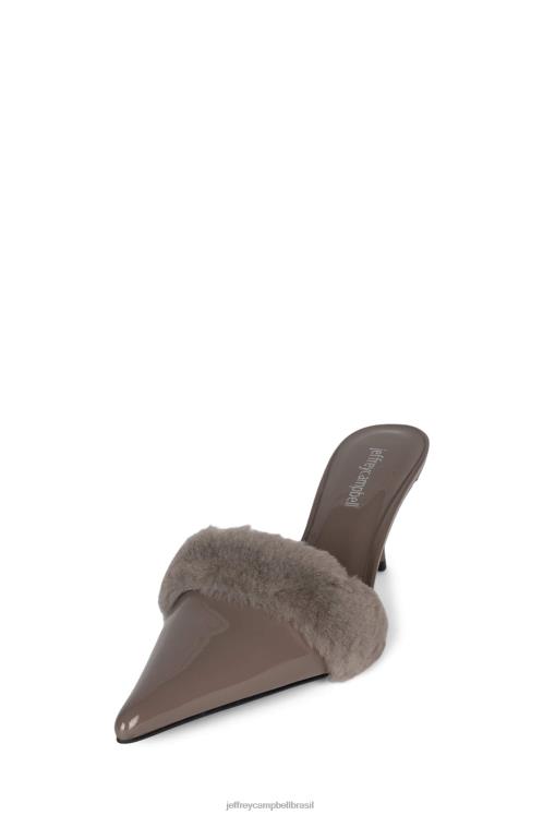 Jeffrey Campbell mulheres B0VBD1702 combinação de patente taupe mula de salto alto de bom gosto