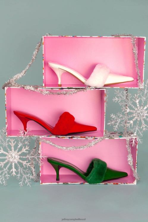 Jeffrey Campbell mulheres B0VBD1703 combinação de patente verde mula de salto alto de bom gosto