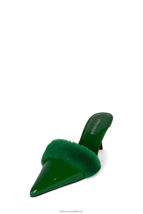 Jeffrey Campbell mulheres B0VBD1703 combinação de patente verde mula de salto alto de bom gosto