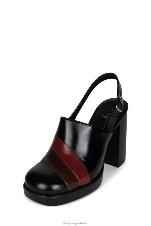 Jeffrey Campbell mulheres B0VBD1706 combinação marrom preto mula de salto alto roxana