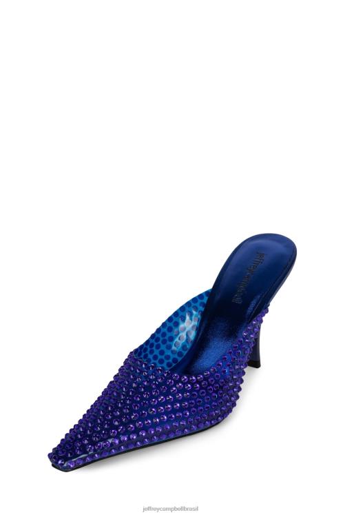 Jeffrey Campbell mulheres B0VBD1708 combinação azul mula de salto alto romântico