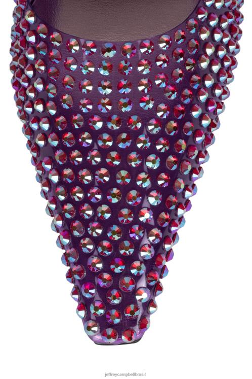 Jeffrey Campbell mulheres B0VBD1709 combinação roxa mula de salto alto romântico