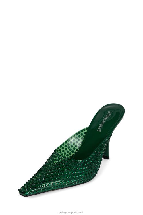 Jeffrey Campbell mulheres B0VBD1710 combinação verde mula de salto alto romântico