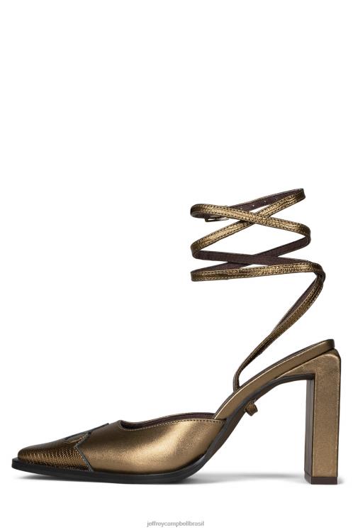 Jeffrey Campbell mulheres B0VBD1712 bronze lagarto bronze mula de salto alto dança de linha