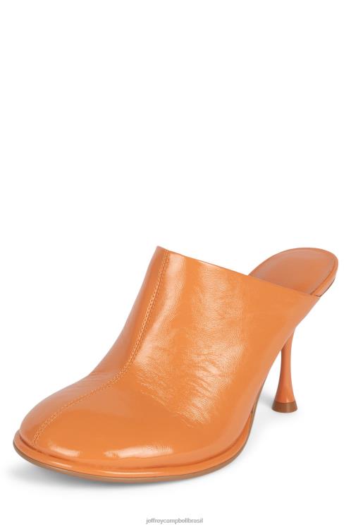 Jeffrey Campbell mulheres B0VBD1721 patente de rugas de coral mula de salto alto oblíquos