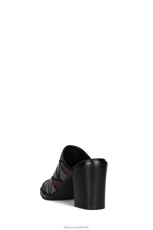 Jeffrey Campbell mulheres B0VBD1723 preto cinza multi mula de salto alto carma
