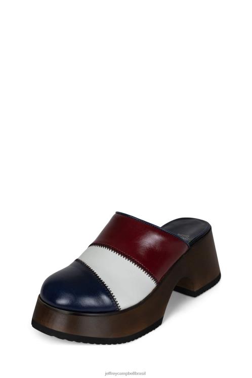 Jeffrey Campbell mulheres B0VBD1724 vermelho branco azul mula de salto alto entupido