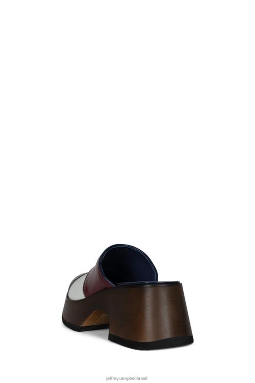 Jeffrey Campbell mulheres B0VBD1724 vermelho branco azul mula de salto alto entupido