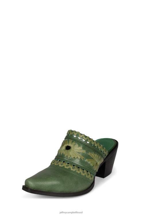 Jeffrey Campbell mulheres B0VBD1726 combinação verde mula de salto alto tece