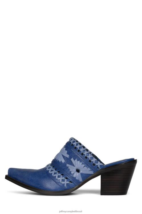 Jeffrey Campbell mulheres B0VBD1728 combinação azul mula de salto alto tece