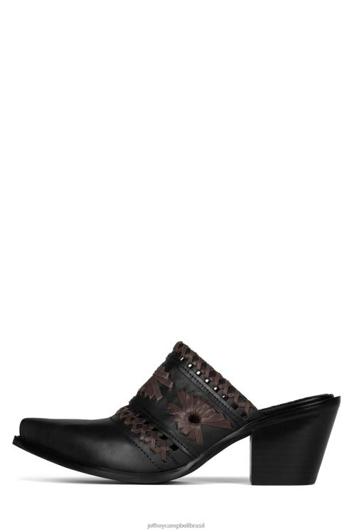 Jeffrey Campbell mulheres B0VBD1729 Preto amarronzado mula de salto alto tece