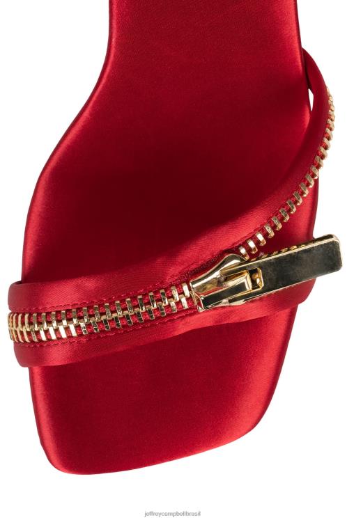 Jeffrey Campbell mulheres B0VBD1412 ouro de cetim vermelho sandália de salto alto fechado