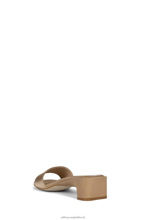 Jeffrey Campbell mulheres B0VBD1417 cetim bege sandália de salto alto sutil