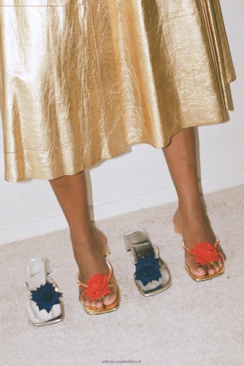 Jeffrey Campbell mulheres B0VBD1422 azul marinho prateado sandália de salto alto prímula