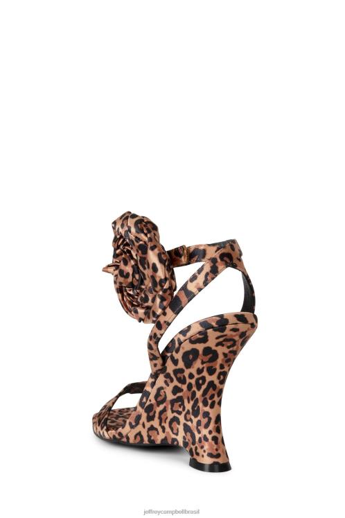 Jeffrey Campbell mulheres B0VBD1428 cetim bege chita sandália de salto alto flores silvestres